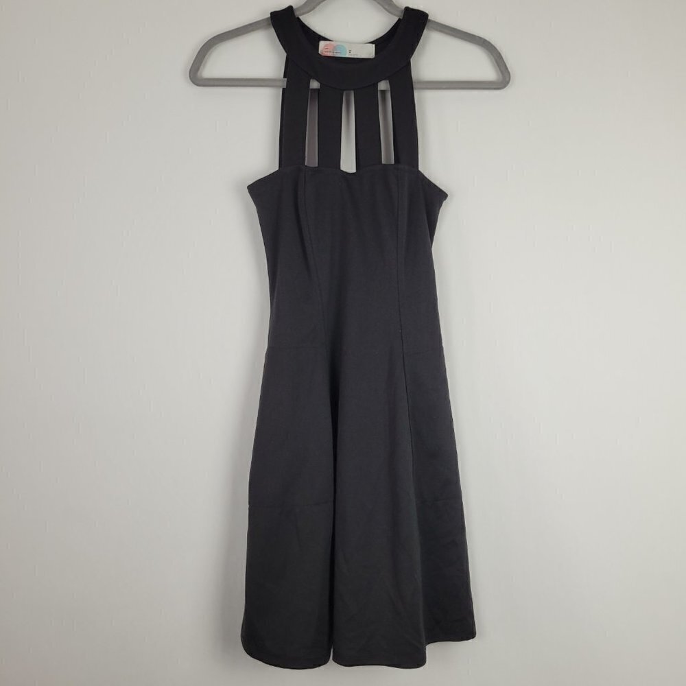 Free People Beach Black Cage Halter Mini Dress XS - Picture 2 of 6